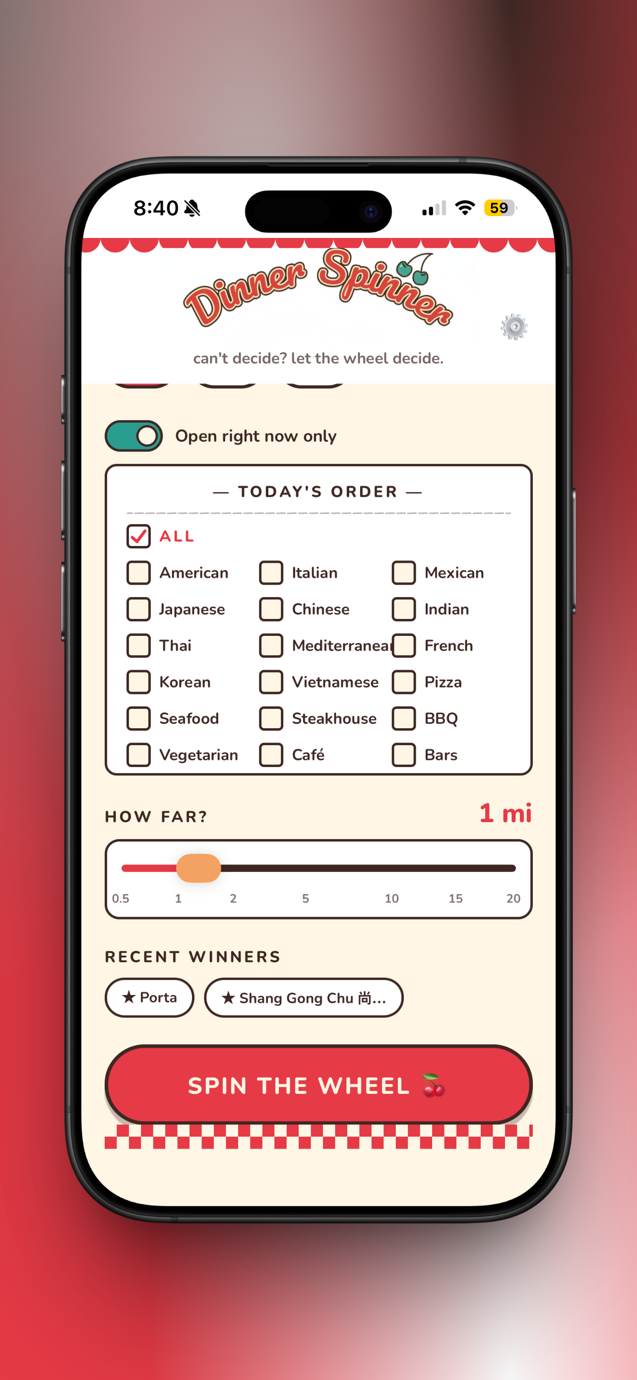 Dinner Spinner screenshot
