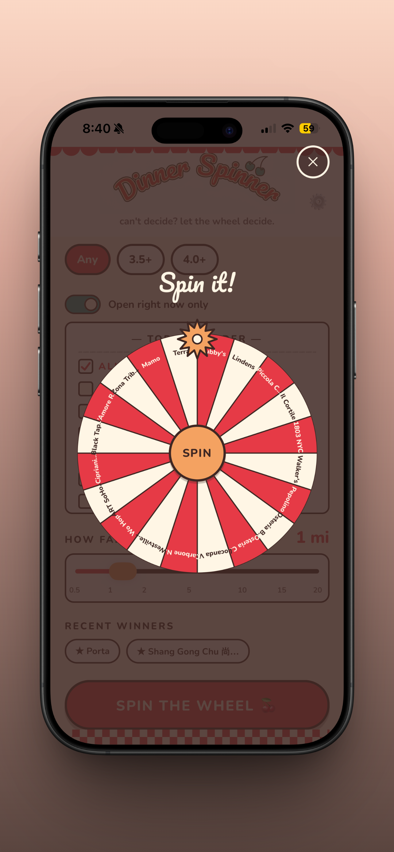 Dinner Spinner screenshot